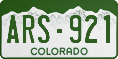 CO license plate ARS921
