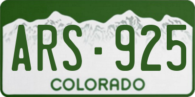 CO license plate ARS925