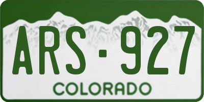 CO license plate ARS927