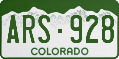 CO license plate ARS928