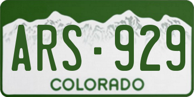 CO license plate ARS929