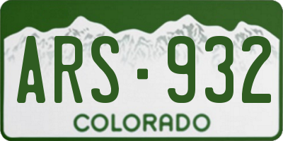CO license plate ARS932