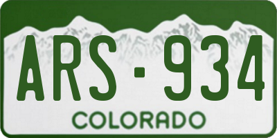 CO license plate ARS934