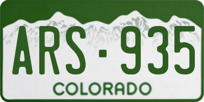 CO license plate ARS935