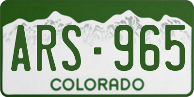CO license plate ARS965