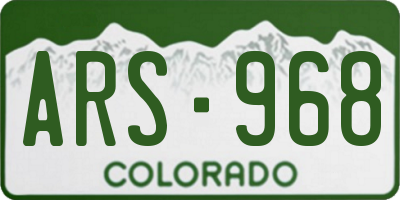 CO license plate ARS968