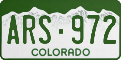CO license plate ARS972