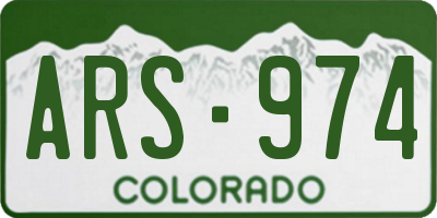 CO license plate ARS974