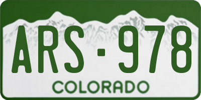 CO license plate ARS978