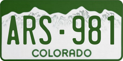 CO license plate ARS981