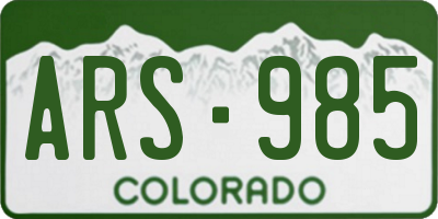 CO license plate ARS985