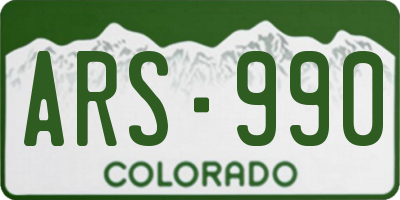 CO license plate ARS990