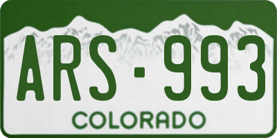 CO license plate ARS993