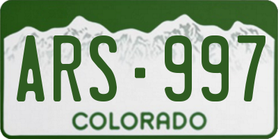 CO license plate ARS997