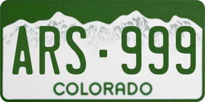 CO license plate ARS999