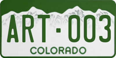CO license plate ART003