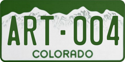 CO license plate ART004