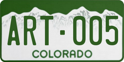 CO license plate ART005