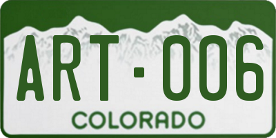 CO license plate ART006