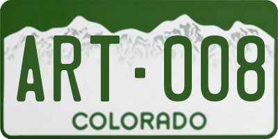 CO license plate ART008