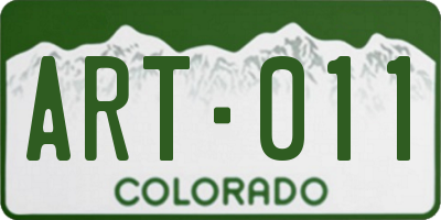 CO license plate ART011