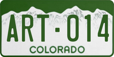 CO license plate ART014