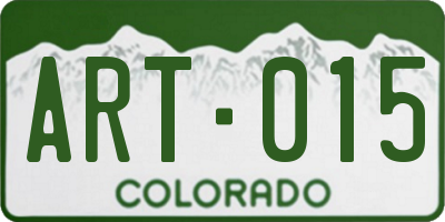 CO license plate ART015