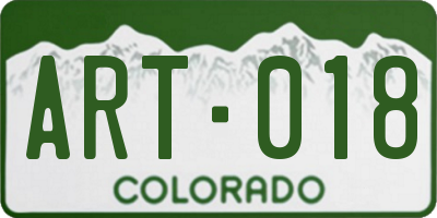 CO license plate ART018