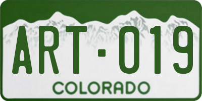 CO license plate ART019