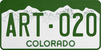 CO license plate ART020