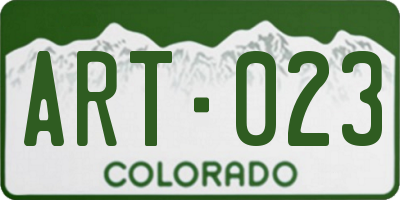 CO license plate ART023