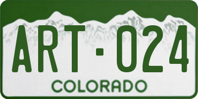 CO license plate ART024