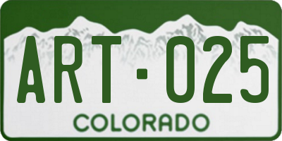 CO license plate ART025