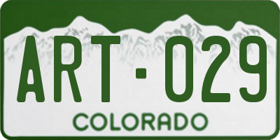 CO license plate ART029