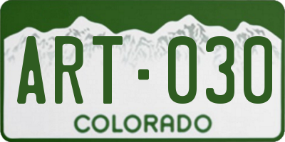 CO license plate ART030