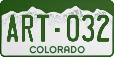CO license plate ART032