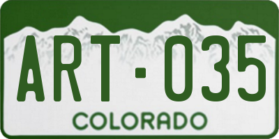 CO license plate ART035