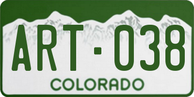 CO license plate ART038