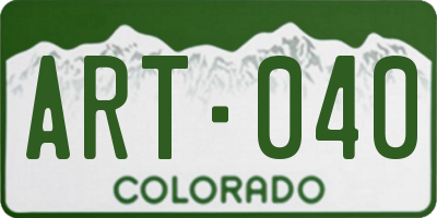 CO license plate ART040