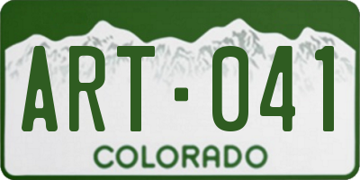 CO license plate ART041