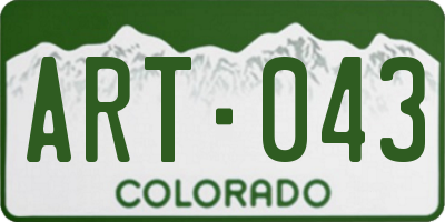 CO license plate ART043