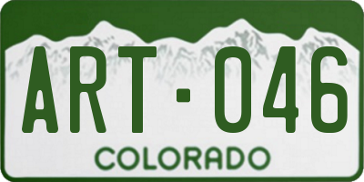 CO license plate ART046