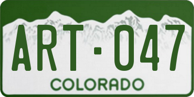 CO license plate ART047