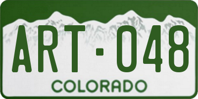 CO license plate ART048