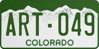 CO license plate ART049