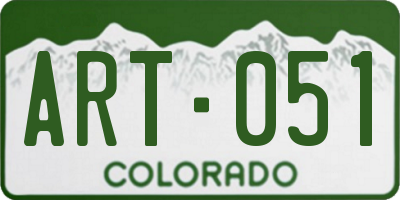 CO license plate ART051