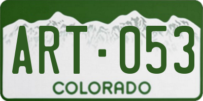 CO license plate ART053