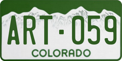 CO license plate ART059