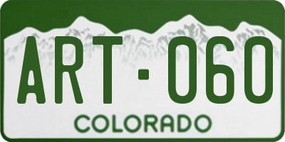 CO license plate ART060