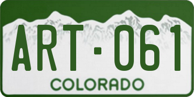 CO license plate ART061